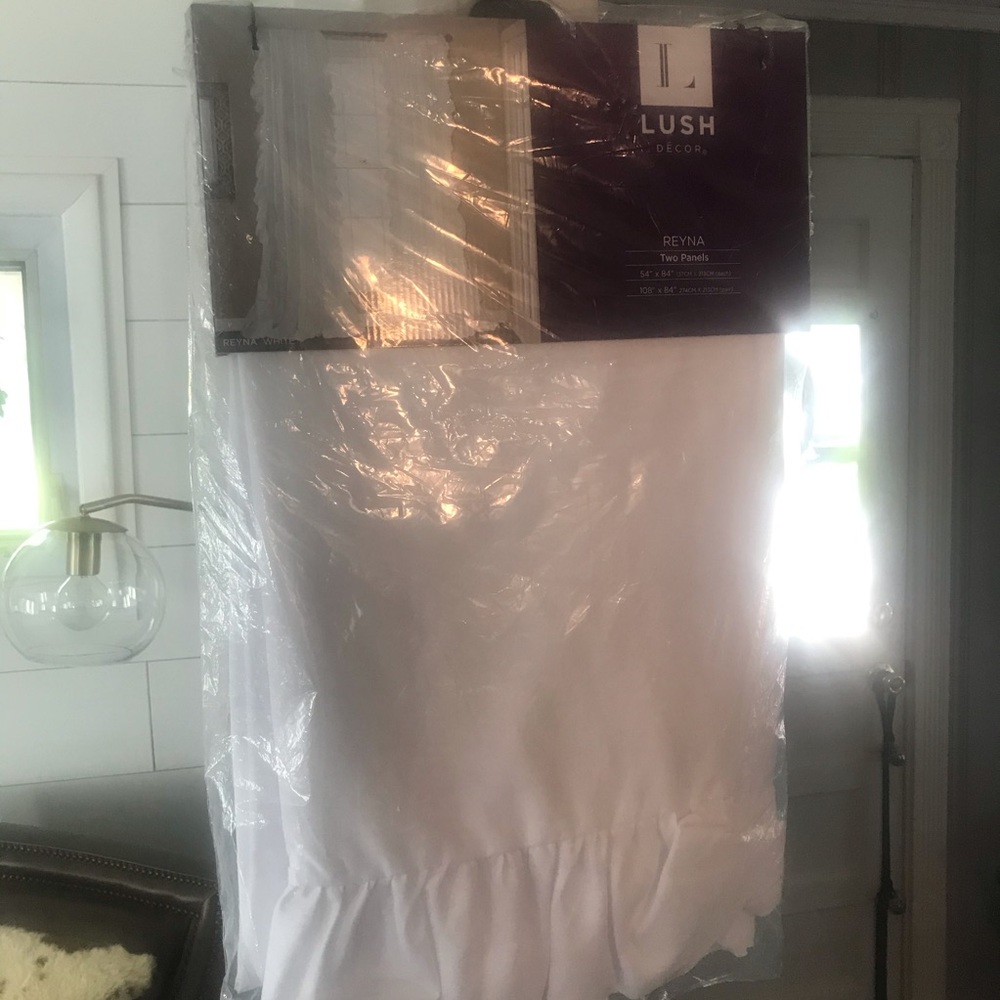 White Lush curtain panels- set of 2
